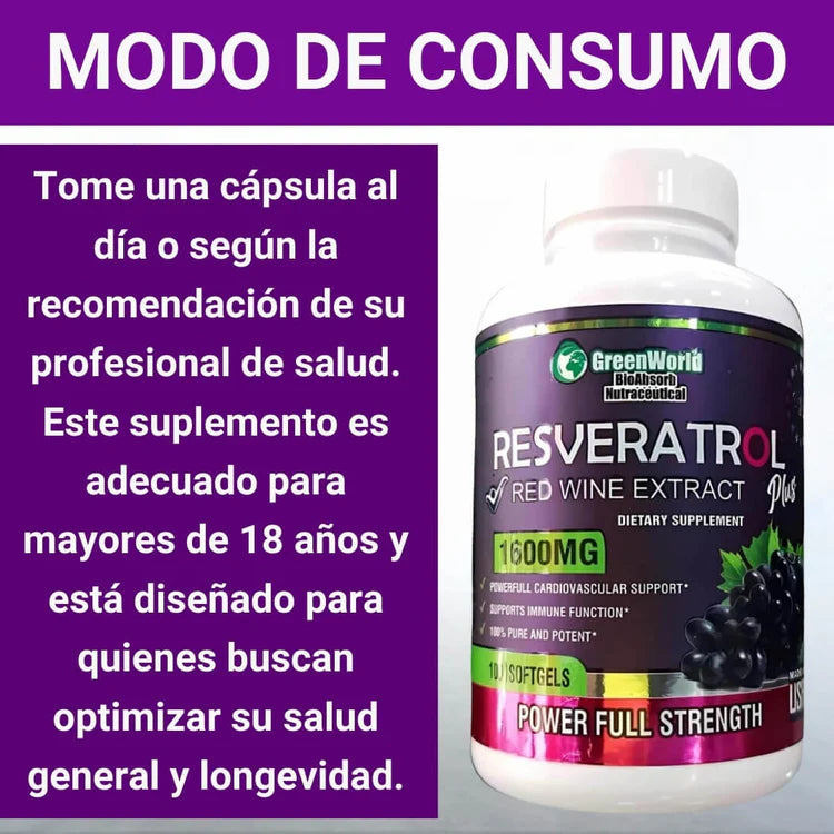 RESVERATROL PLUS - ¡Recupera tu Salud y tu Juventud! - El Original
