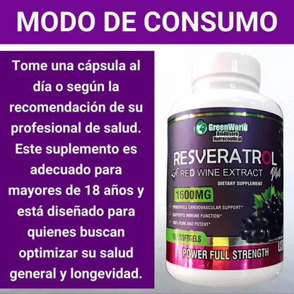 RESVERATROL PLUS - ¡Recupera tu Salud y tu Juventud! - El Original